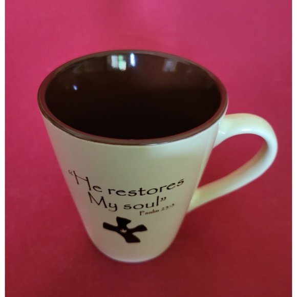 Christian Coffee Mug He Restores My Soul Bible Quote - Picture 5 of 9